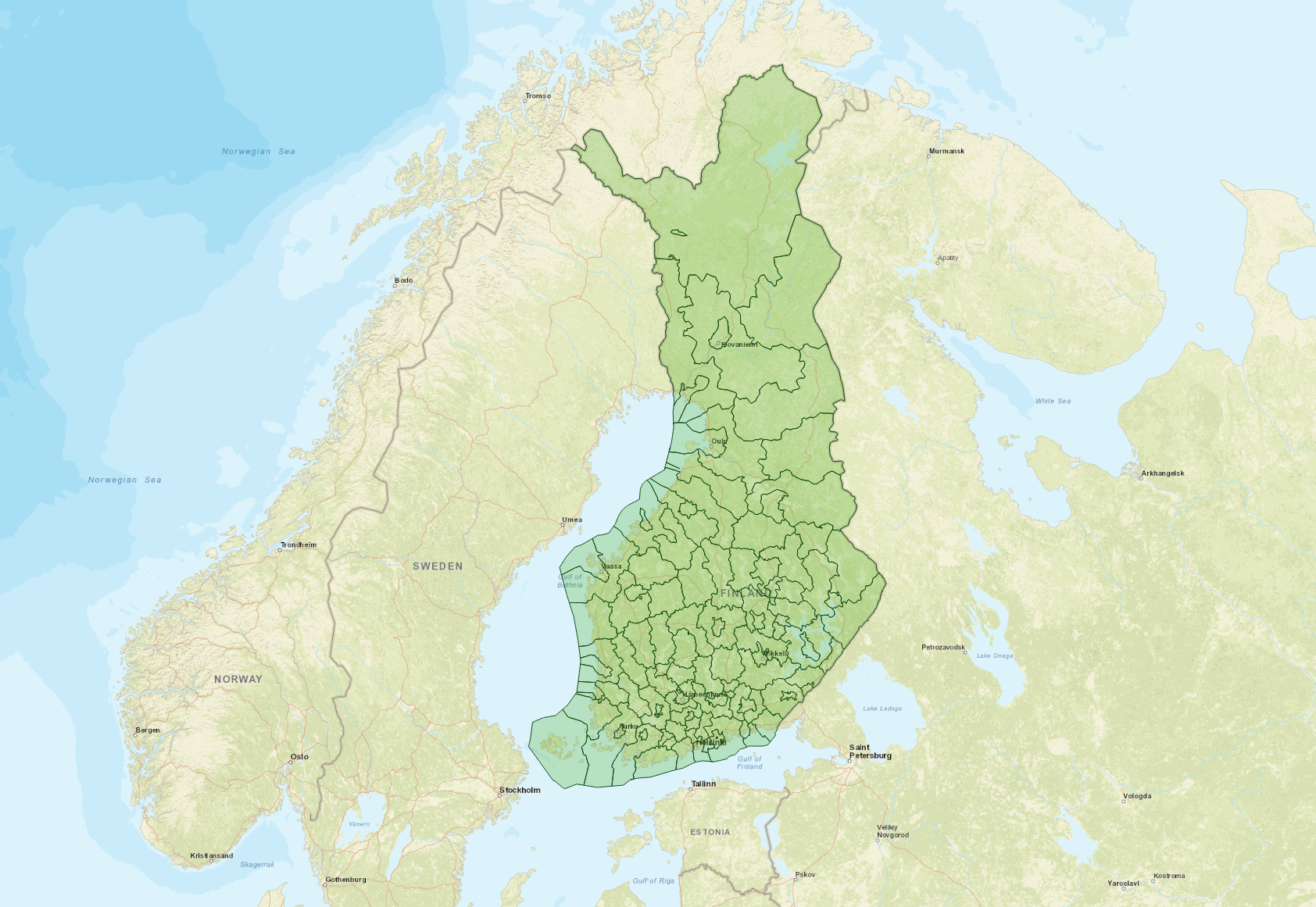 Postnummer i Finland - 2-siffrig nivå