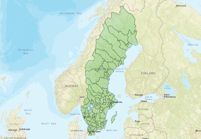 Postnummer i Sverige - 2-siffrig nivå