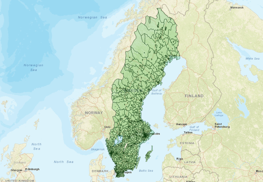 Postnummer i Sverige - 4-siffrig nivå