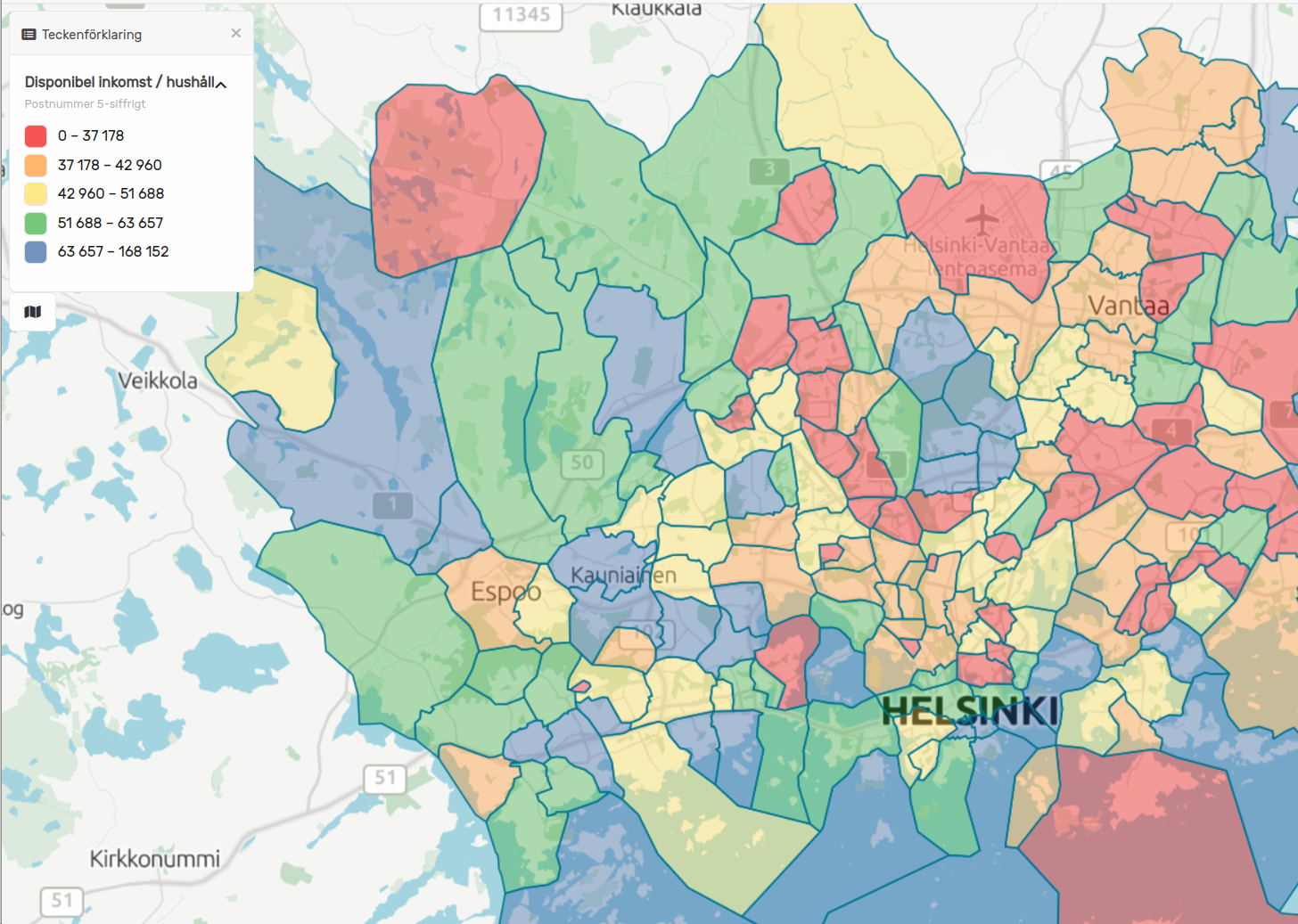 Postnummer i Finland - 5-siffrig nivå