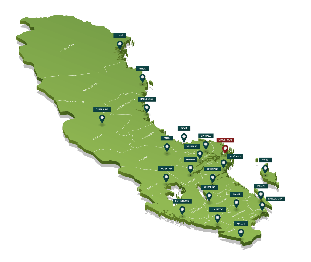 Kartanalys - kartstöd för att hantera installationsområden för tekniker baserat på postnummer